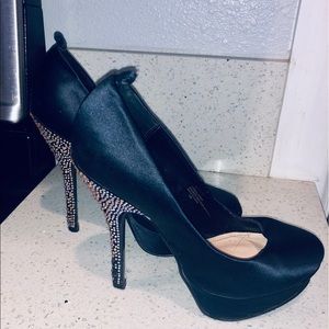 Steve Madden Closed Toe Satin Rhinestone Heel